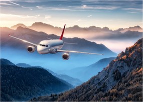 Tablou - Avion peste crestele montane (70x50 cm)
