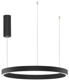 Lustra LED design circular cu iluminat sus si jos ELOWEN negru, diametru 60cm