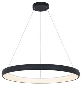 Lustra LED design modern circular Ring 80cm, Sandy Black