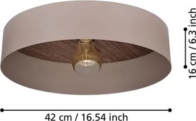 Plafonieră Eglo 900838 DUAIA 1xE27/40W/230V gri