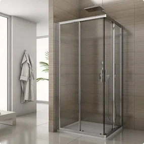 Cabina de dus patrata cu usi glisante SanSwiss Salia SAE2 90x90 sticla securizata 6mm