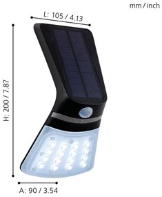 Eglo 98758 - Lampă solară LED cu senzor LAMOZZO LED/2W/3,7V 1200 mAh IP44