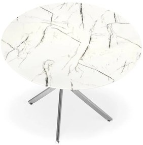 Masa rotunda Raymond 3 marmura alba/argintiu ø100/h73 cm