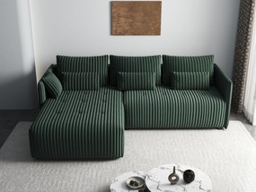 Colțar extensibil dumonde cu ladă de depozitare si sezut confortabil din spuma high-density, Malta Ambience Verde II 235x185 cm