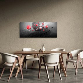 Tabloul cu bile abstracte roșii (120x50 cm)