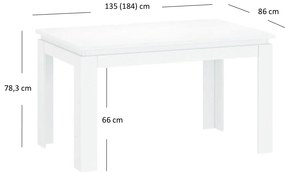 Masă de sufragerie extensibilă (pentru 4 6 persoane) Mebel Bos Leona (alb). 1053008