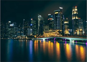 Tablou - Singapore noaptea (70x50 cm)