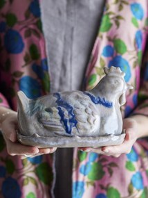 Untieră ceramică în formă de găină, din ceramică glazurată manual, 19×13×13 cm, „Heni"