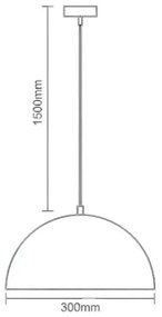 Lustră pe cablu 1xE27/60W/230V d. 30 cm alb
