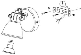 Eglo 98393 - Spot de perete LED SERAS 1xGU10/3,3W/230V