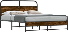 vidaXL Cadru pat fără saltea stejar fumuriu 150x200 cm lemn prelucrat