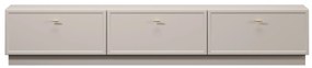 Comodă TV Lorini 200 cm cu sertare - culoare cașmir / mânere aurii tip T-bar