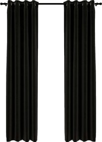 vidaXL Perdele opace, aspect pânză, 2 buc., antracit, 140 x 225 cm