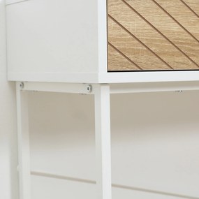 Consola Moderna HOMCOM cu 2 Sertare, Masa pentru Hol Metalica cu Structura Incrucisata, Masuta pentru Sufragerie, Alba | Aosom Romania