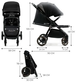 Cărucior de copii KINDERKRAFT SELECT MITZY Ink black