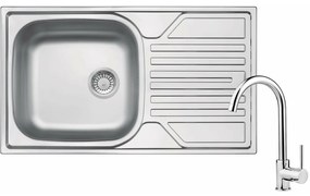 Chiuveta Deante Legato inox satinat cu robinet 76x44 cm