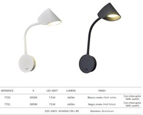 Aplica LED de perete reglabila GOA negru