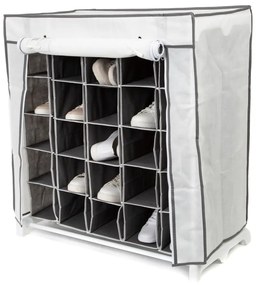 Pantofar textil Compactor shoes, 25 compartimente, negru - alb