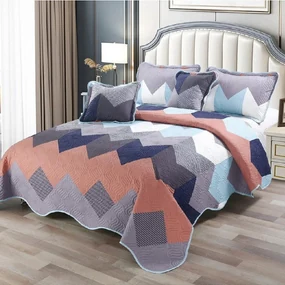 Cuvertura bumbac 100%, 5 piese, pat 2 persoane, 230x250 cm, CB266