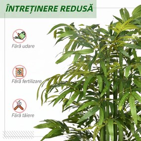 HOMCOM Plantă Artificială de Bambus, 180 cm, Realistă, cu Ghiveci Decorativ pentru Living și Dormitor, Verde | Aosom Romania