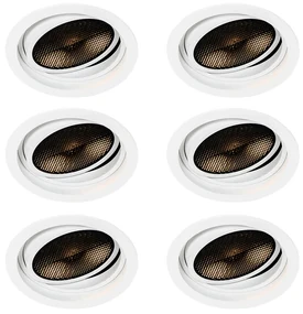 Set de 6 spoturi încastrate moderne albe reglabile - Coop 111 Honey