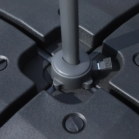 Outsunny Set 4 Baza Incrucisata pentru Umbrela de Gradina de Umplut cu Apa si Nisip,Negru, 51x51x12cm