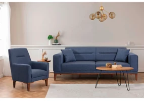 Set canapea fotoliu Lesan (albastru închis). 1072786