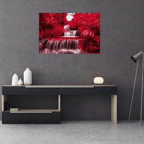 Tablou - Cascade indoneziene în roșu (90x60 cm)