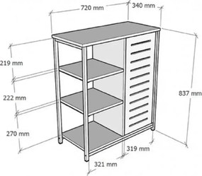 Biblioteca Benny consola culoare stejar 72 cm