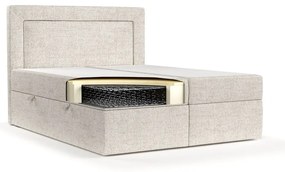 Pat boxspring crem cu spațiu de depozitare 180x200 cm Imagine – Maison de Rêve