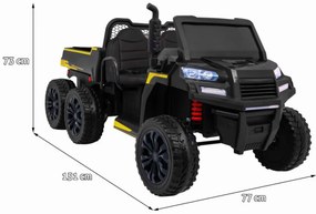 Masinuta Electrica cu acumulator pentru copii NOVOKIDS™ Farmer Beast Buggy, 6 roti, 2 locuri, Cu remorca si faruri luminoase, Roti din Cauciuc EVA,