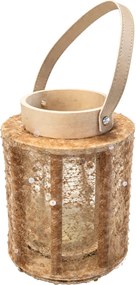 Lanterna cu sclipici NATUR GLAM 21 cm, natural