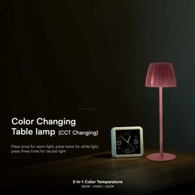 Lampă de birou LED reglabilă, reîncărcabilă, 2,7W, 3000-6000K, 1800 mAh, maro