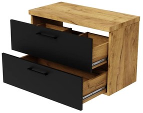 Dulap de baie suspendat Valiant S (craft auriu + negru). 1092128