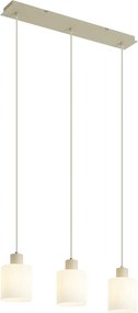 Scandinavische hanglamp beige met wit glas 3-lichts - Wisp