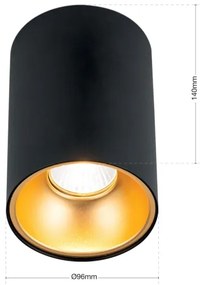 Orion STARLIGHT - Spot 1xGU10/50W/230V, negru/auriu