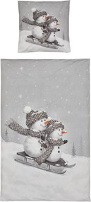 Lenjerie de pat 3D din bumbac Renforce FROSTY gri, 100% bumbac Dimensiune lenjerie de pat: 80 x 80 cm | 135 x 200 cm