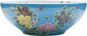 vidaXL Lavoar de blat, multicolor, rotund, Φ41x14 cm, ceramică