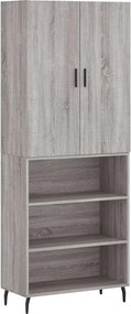 vidaXL Dulap înalt, gri sonoma, 69,5x34x180 cm, lemn compozit