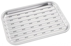 Tava pentru gratar Kinghoff KH 1916, 34.2x24.5 cm, Otel inoxidabil, Perforata, Inox