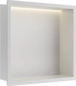 Raft incastrat patrat Balneo Wall-Box One LED cu rama 30x30x10 cm alb mat