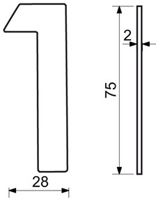 Numărul casei 1", RN.75L, negru"