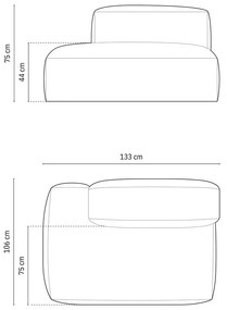 Modul pentru canapea modulară albastru închis cu tapițerie din catifea (cu colț pe partea stângă) Martina – Micadoni