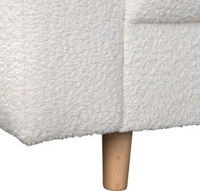Colțar alb cu tapițerie din stofă bouclé (cu colț pe partea dreaptă) Ariella – Ropez