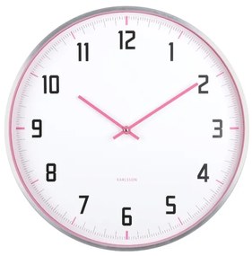 Karlsson 5969BP design ceas de perete roz, diametru 40 cm
