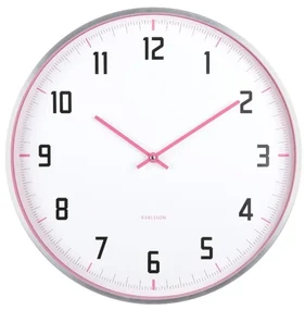 Karlsson 5969BP design ceas de perete roz, diametru 40 cm