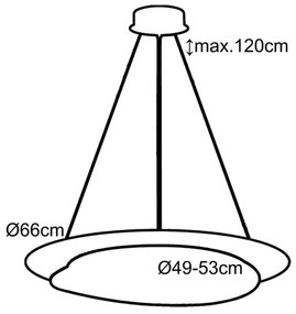 Lustră LED pe cablu dimabilă LED/51W/230V 3000-6500K Top Light + telecomandă