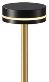 Lampă de birou LED reîncărcabilă, cu reglaj al intensității, SAM, 5W/5V, 3600 mAh, negru/auriu