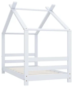 289610 vidaXL Cadru pat de copii, alb, 70 x 140 cm, lemn masiv de pin