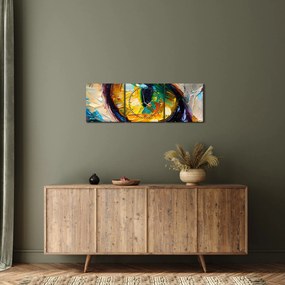 Tablou - Ochi de pisică Pictură (cu ceas) (90x30 cm)